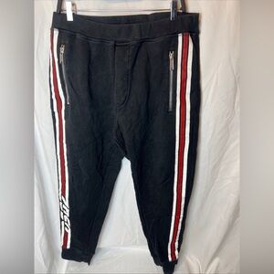 DSQUARED2 Black Joggers with Red and White Stripes